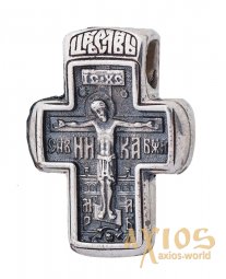 Нательный крестик «Ангел Господень. Иоанн Предтеча», серебро 925 ° с чернением, 19х19 мм, О 13359 - фото