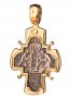 Нательный крестик «Распятие. Введиние во Храм Пресвятой Богородицы«, серебро 925 ° с позолотой и чернением, 32х18 мм, О 131455