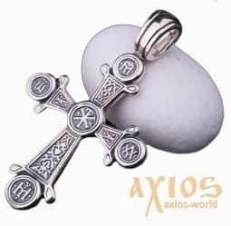Нательный крестик «Хризма«, серебро 925 ° с чернением, 35х20 мм, О 13536 - фото