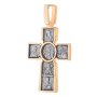 Нательный крестик «Распятие. Божия Матерь «Воплощение». «Пять святититетелей», серебро 925 ° с позолотой и чернением, 39х20 мм, О 131347