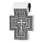 Нательный крестик «Господь Вседержитель. Икона Божией Матери», серебро 925 ° с чернением, 30х25 мм, О 13324