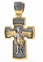 Нательный крестик «Распятие. Архангел Михаил«, серебро 925 ° с позолотой и чернением, 50х30 мм, О 132504