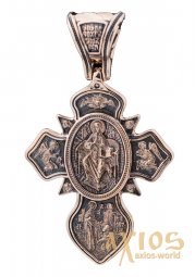 Нательный крестик «Распятие», золото 585 °, с чернением 40х30 мм, О п02653 - фото