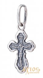 Нательный крестик «Спаси и сохрани«, серебро 925 °, с чернением 25х10 мм, О 131964 - фото