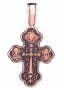 Нательный крестик «Крестовоздвижение. Донская икона Божией Матери«, золото 585 °, с чернением 38х21 мм, О п01840