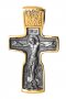 Нательный крестик «Распятие»  серебро 925 °, с позолотой и чернением 30х19 мм, О 131454