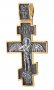 Нательный крестик «Распятие. Ангел Хранитель»  серебро 925 °, с позолотой и чернением 50х30 мм, О 132499