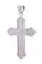 Нательный крестик, серебро 925 с родированием, 30х17мм, О 132008