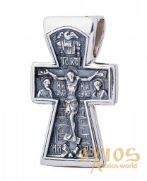Нательный крестик «Распятие», серебро 925 с чернением, 28х17мм, О 13141 - фото