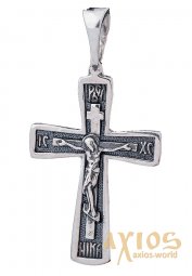 Нательный крестик «Распятие», серебро 925 с чернением, 33х16мм, О 131652 - фото