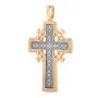 Нательный крестик «Голгофский крест», серебро 925 с позолотой и чернением, 55х31мм, О 131627
