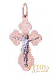 Нательный крестик «Распятие», золото 585, 20х15мм, О п01177 - фото
