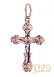 Нательный крестик «Распятие», золото 585, 15х10мм, О п01176 - фото