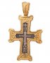 Нательный крестик «Голгофа», серебро 925, с позолотой и чернением, 36х29мм, О 131794
