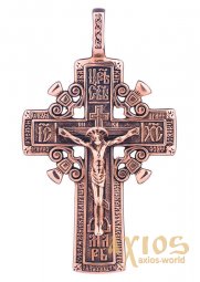 Нательный крестик «Распятие Господне», золото 585, с чернением 55х32мм, О п00788 - фото