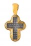 Нательный крестик, серебро 925, с позолотой и чернением, 30х16мм, О 131791