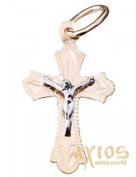 Нательный крестик «Распятие», золото 585, 28х15мм, О п02091 - фото