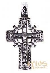 Нательный крестик «Голгофский крест», серебро 925, с чернением, 52х32мм, О 131043 - фото
