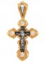 Распятие Христово. Православный крест, серебро 925, позолота, 20х35 мм, ПД007005