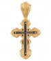 Распятие Христово. Православный крест, серебро 925, позолота, 20х35 мм, ПД007005