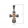 Крест «Спаси и сохрани» из серебра с золотой вставкой