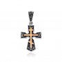 Крест «Спаси и сохрани» из серебра с золотой вставкой