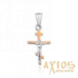 Крест из серебра и золота в классическом стиле - фото