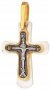 Крест с перламутровой подвеской, серебро 925° с позолотой, перламутр