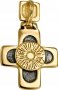Крест «Корсунский», серебро 925° с позолотой, гранат