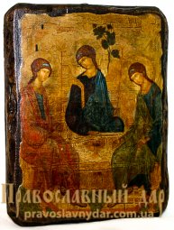 Икона под старину Святая Троица преподобного Андрея Рублева 7x9 см - фото