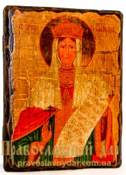 Икона под старину Святая царица Александра 7x9 см - фото