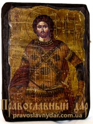 Икона под старину Святой великомученик Артемий Антиохийский 7x9 см - фото