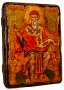 Икона под старину Святитель Спиридон Тримифунтский 7x9 см