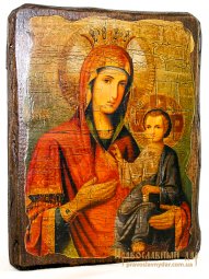 Икона под старину Пресвятая Богородица Иверская 13x17 см - фото
