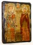 Икона под старину Священномученик Киприан и Святая мученица Иустина 13x17 см