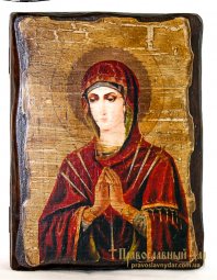 Икона под старину Пресвятая Богородица Умягчение злых сердец 13x17 см - фото