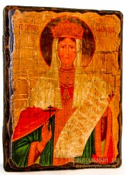 Икона под старину Святая царица Александра 13x17 см - фото