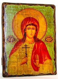 Икона под старину Святая мученица Алла Готфская 13x17 см - фото