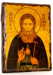 Икона под старину Преподобный Антоний Радонежский 13x17 см - фото