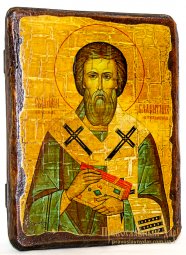 Икона под старину Священномученик епископ Валентин Интерамский 13x17 см - фото