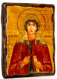 Икона под старину Святая мученица Валентина Палестинская 13x17 см - фото