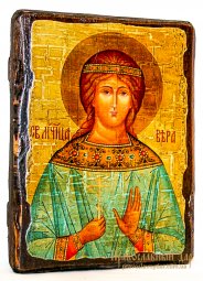 Икона под старину Святая мученица Вера 13x17 см - фото