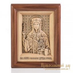 Резная икона Святая благоверная Тамара Царица Грузинская - фото