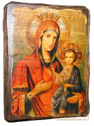 Икона под старину Пресвятая Богородица Иверская 17х23 см - фото