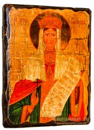 Икона под старину Святая царица Александра 30х40 см - фото