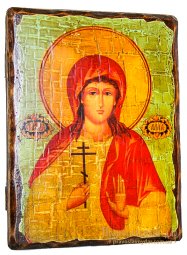 Икона под старину Святая мученица Алла Готфская 17х23 см - фото
