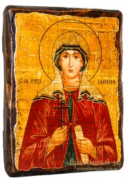 Икона под старину Святая мученица Валентина Палестинская 17х23 см - фото