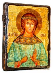 Икона под старину Святая мученица Вера 17х23 см - фото