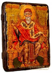 Икона под старину Святитель Спиридон Тримифунтский 21х29 см - фото