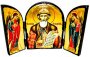 Икона под старину Святой Равноапостольный князь Владимир Складень тройной 17x23 см